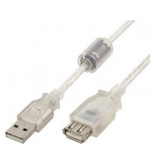 Cablexpert Кабель удлинитель USB2.0 Pro, AM/AF, 0,75м, экран, 2 феррит.кольца, прозрачный (CCF-USB2-AMAF-TR-0.75M) фото 1