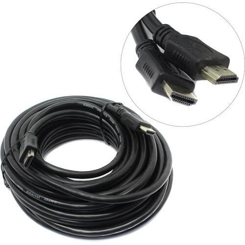 Wize C-HM-HM-10M Кабель HDMI, 10 м, v.2.0, 19M/19M, позол.разъемы, экран, черный, пакет фото 1