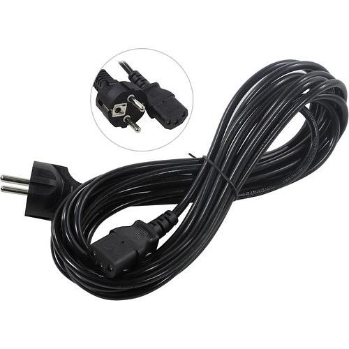 Exegate EP280653RUS Кабель питания ExeGate Power PC-5P (Евровилка Schuko->С13) VDE-250V-3*0.5mm2, медь, черный, 5м. фото 1