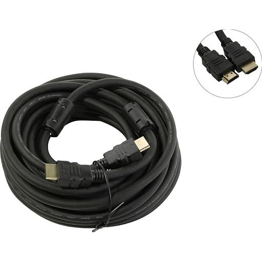 Exegate EX287726RUS Кабель HDMI ExeGate EX-CC-HDMI2-10.0F (19M/19M, v2.0, 10м, 4K UHD, Ethernet, ферритовые кольца, позолоченные контакты) фото 1
