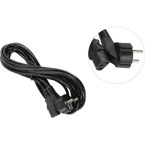 Exegate EP280664RUS Кабель питания ExeGate Power PC-5P (Евровилка угловая Schuko->С13) VDE-250V-3*0.5mm2, медь, черный, 5м. фото 1