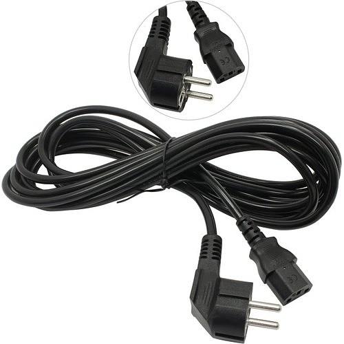 Exegate EP280666RUS Кабель питания ExeGate Power PC-5P (Евровилка угловая Schuko->С13) VDE-250V-3*1.0mm2, медь, черный, 5м. фото 1