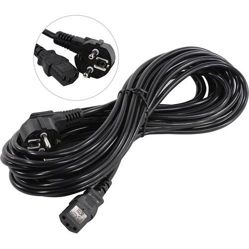 Exegate EP280667RUS Кабель питания ExeGate Power PC-10P (Евровилка угловая Schuko->С13) VDE-250V-3*0.75mm2, медь, черный, 10м. фото 1