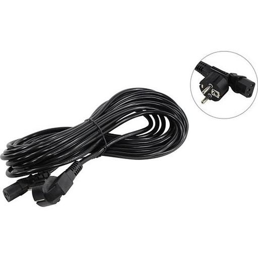 Exegate EP280668RUS Кабель питания ExeGate Power PC-10P (Евровилка угловая Schuko->С13) VDE-250V-3*1.0mm2, медь, черный, 10м. фото 1