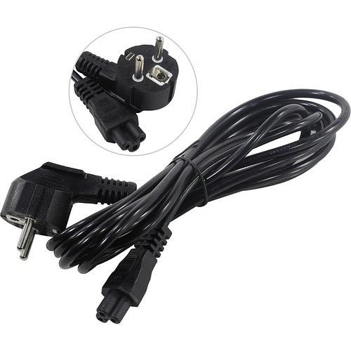 Exegate EP280680RUS Кабель питания ноутбуков ExeGate Power PC5-3P (Евровилка Schuko->С5) VDE-250V-3*0.5mm2, медь, черный, 3м. фото 1