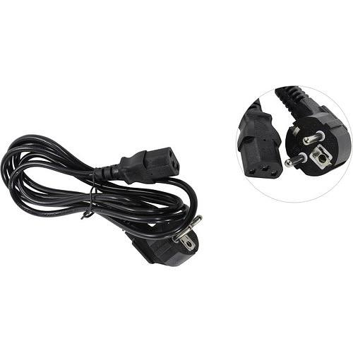 Exegate EP280658RUS Кабель питания ExeGate Power PC-1,8P (Евровилка угловая Schuko->С13) VDE-250V-3*0.5mm2, медь, 6A, черный, 1.8м. фото 1