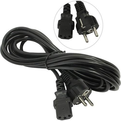 Exegate ES280998RUS Кабель питания ExeGate Special PC-5S (Евровилка Schuko->С13) 3*0.75mm?, CCA, черный, 5м. фото 1