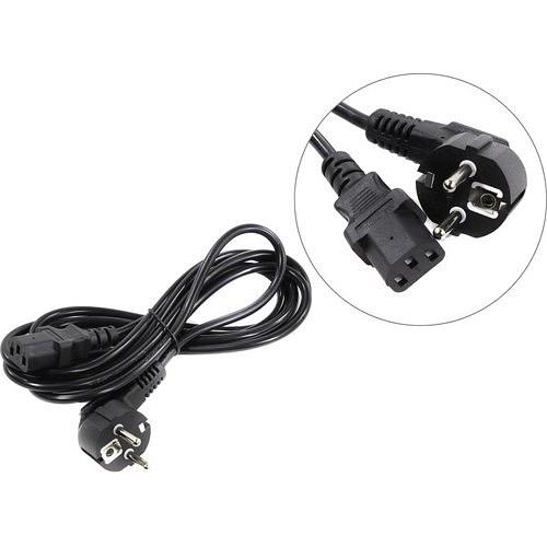 Exegate ES281000RUS Кабель питания ExeGate Special PC-3S (Евровилка угловая Schuko->С13) 3*0.5mm2, CCA, черный, 3м. фото 1