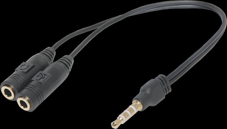 Defender Переходник Headset Jack 2*3.5jack—3.5 4pin jack 0,15м (63012) фото 1