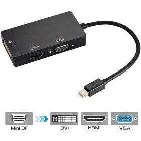 ORIENT Кабель-адаптер C310, Mini DisplayPort M -> HDMI/ DVI-I/ VGA, длина 0.2 метра, черный (30408) фото 1