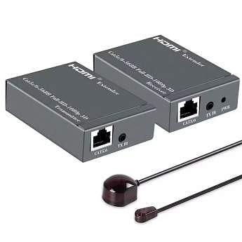 ORIENT VE045IR, HDMI extender (Tx+Rx), активный удлинитель до 60 м по витой паре Cat5e/6, HDMI 1.4а, 1080p@60Hz/3D, HDCP, доп. вых. HDMI, передача ИК сиг. упр.( IR-TX/Rx в компл), БП 5В/1А (31323) фото 1