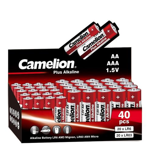 Camelion Plus Alkaline COMBO40 (20LR6 + 20LR03-CB, батарейка,1.5В) (40 шт. в уп-ке) фото 1