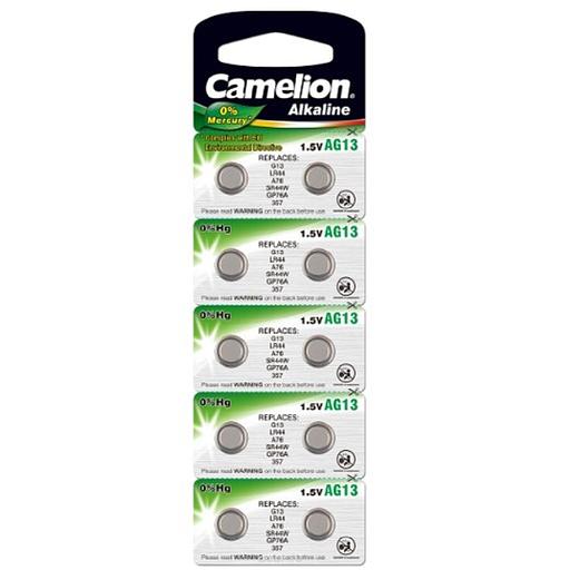 Camelion G13 BL-10 Mercury Free (AG13-BP10(0%Hg), 357A/LR44/A76 батарейка для часов) (10 шт. в уп-ке) фото 1