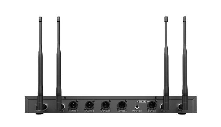 Радиосистема Беспроводной приемник Четырехканальный дизайн PLL. Функция автоматической связи с цифровой блокировкой PLL канала UHF200. С экраном дисплея (для отображения частоты, канала, шумоподавления, (D5816) фото 2