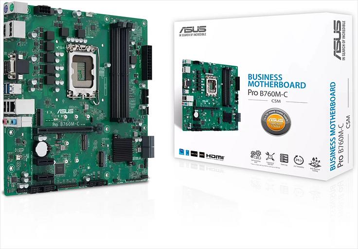 Материнская плата ASUS PRO B760M-C-CSM, LGA1700, B760, 4*DDR5, 2DP+HDMI+VGA, 4xSATA3 + RAID, M2, Audio, Gb LAN, USB 3.2, USB 2.0, mATX; 90MB1DX0-M0EAYC (PRO B760M-C-CSM) фото 3