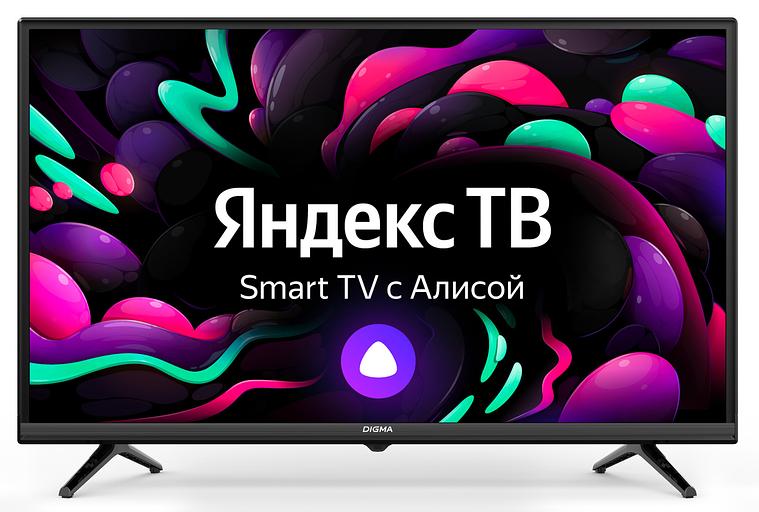 Телевизор LED Digma 32" DM-LED32SBB35 Яндекс.ТВ Slim Design черный/черный FULL HD 60Hz DVB-T DVB-T2 DVB-C DVB-S DVB-S2 USB WiFi Smart TV фото 1