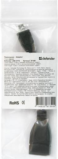 Defender Переходник USB OTG microUSB(M)-USB(F), 8см (87300) фото 2