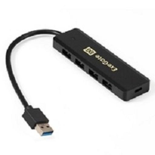 Exegate EX293980RUS USB-Хаб (концентратор) ExeGate DUB-4P/1 (кабель-адаптер USB3.0 --> 4xUSB3.0, Plug&Play, черный) фото 1