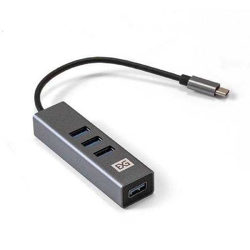 Exegate EX293987RUS USB-Хаб (концентратор) ExeGate DUB-4TC (кабель-адаптер USB Type C --> 4xUSB3.0, Plug&Play, серебристый) фото 1