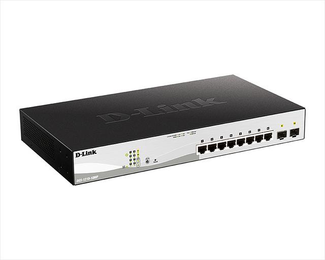 Коммутатор D-Link PROJ Smart L2 Switch 8х1000Base-T PoE, 2х1000Base-X SFP, PoE Budget 130W, Compact CLI (DGS-1210-10MP/F3A) фото 2