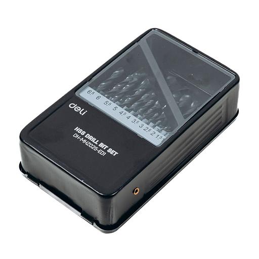 Набор сверл по металлу HSS (1-13мм, 25 шт) Deli DH-MHZ025-ED1 металлический кейс фото 1