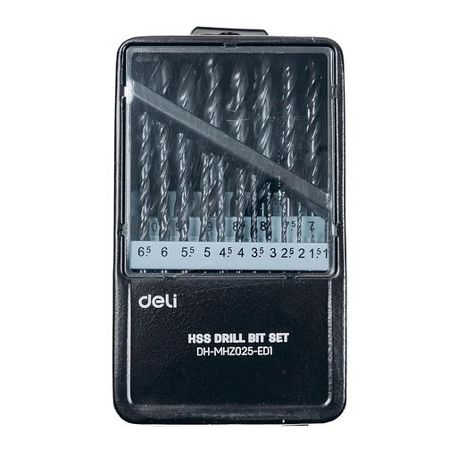 Набор сверл по металлу HSS (1-13мм, 25 шт) Deli DH-MHZ025-ED1 металлический кейс фото 4