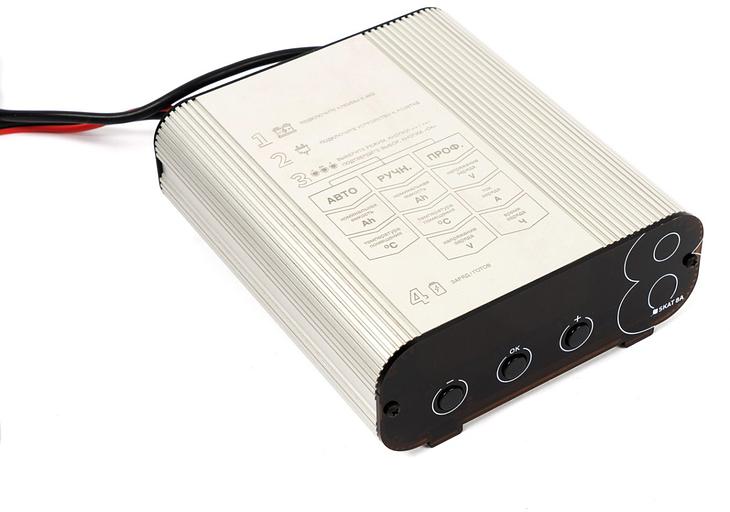 248 Компактное автоматическое зарядное устройство для аккумуляторов (АКБ), заряжает все типы свинцово-кислотных АКБ, включая автомобильные. Ток заряда до 8А. IP 50. Бастион SKAT 8A фото 4