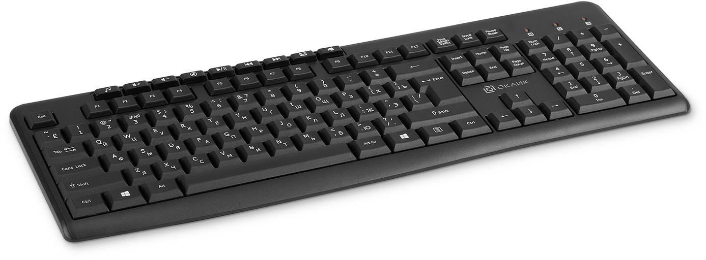 Клавиатура Оклик K225W черный USB беспроводная Multimedia [1875232] фото 6