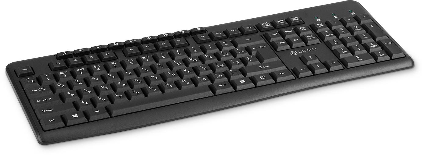 Клавиатура Оклик K225W черный USB беспроводная Multimedia [1875232] фото 7