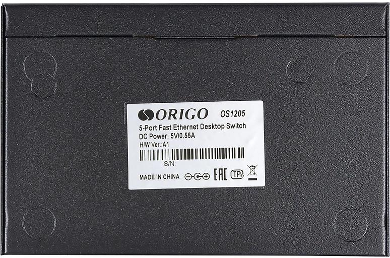 ORIGO OS1205/A1A Неуправляемый коммутатор 5x100Base-TX, корпус металл фото 3