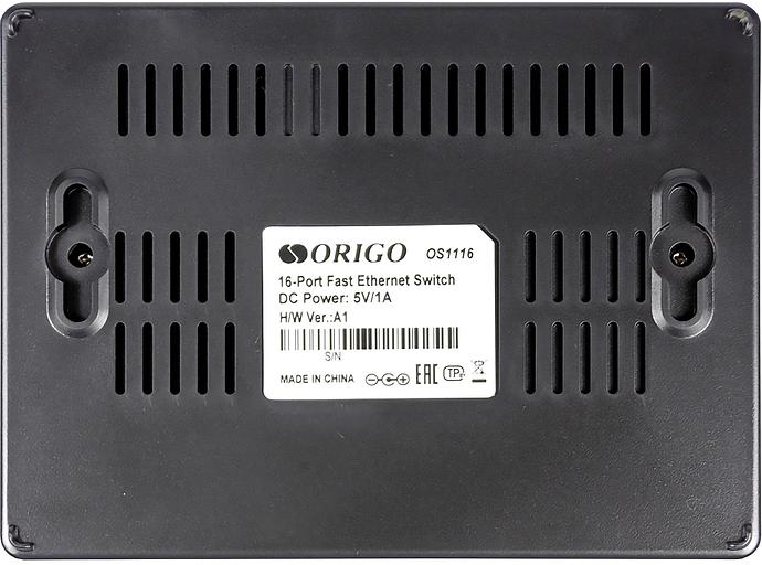 ORIGO OS1116/A1A 16-портовый неуправляемый коммутатор 10/100 Мбит/с фото 5