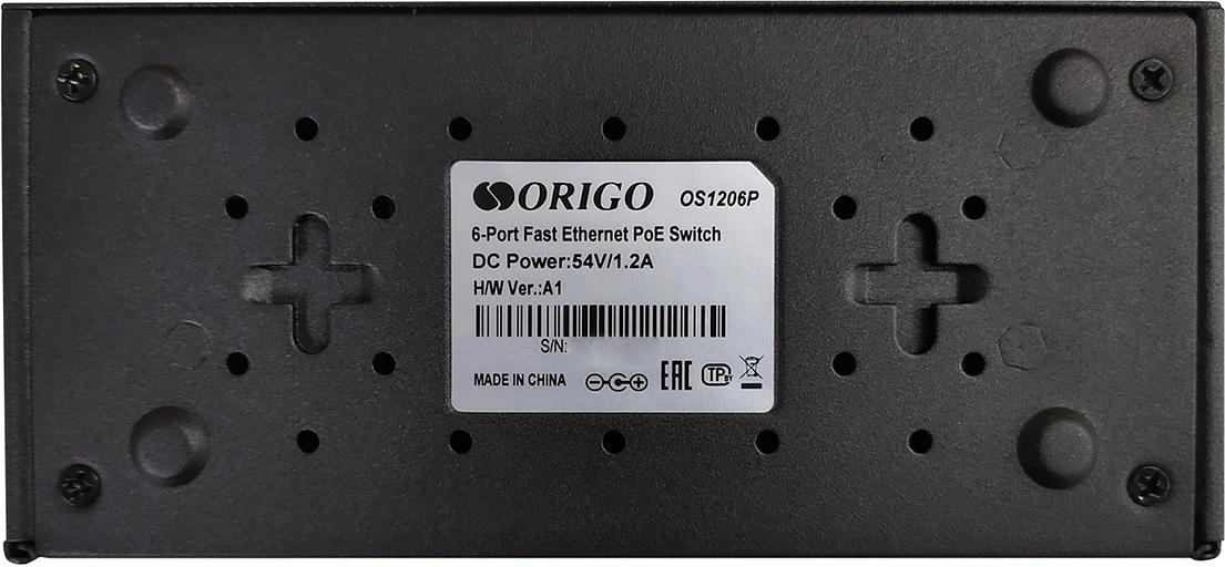 ORIGO OS1206P/60W/A1A Неуправляемый PoE-коммутатор 4x100Base-TX PoE+, 2x100Base-TX, PoE-бюджет 60 Вт, корпус металл фото 3