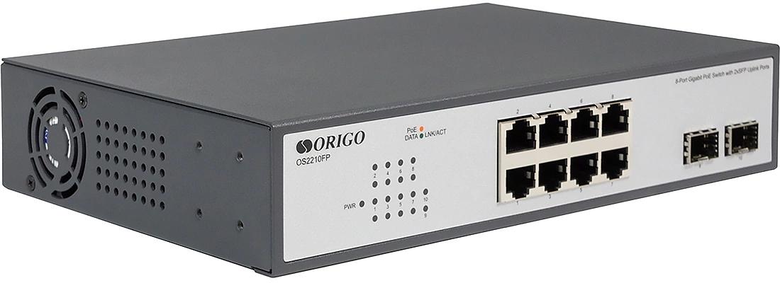 ORIGO OS2210FP/120W/A1A Неуправляемый PoE-коммутатор 8x1000Base-T PoE+, 2x1000Base-X SFP, PoE-бюджет 120 Вт фото 2