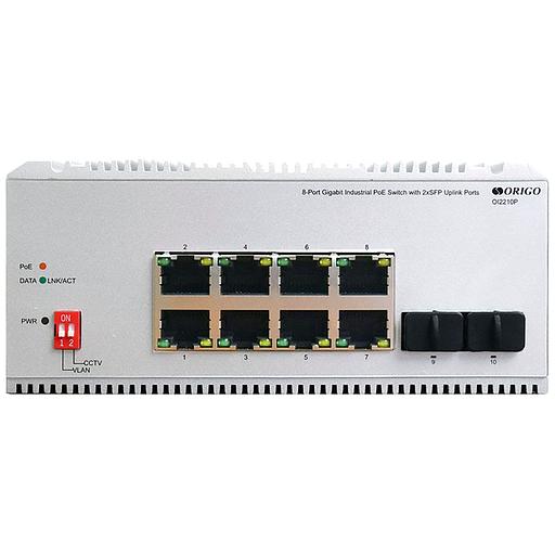 ORIGO OI2210P/185W/A1A Промышленный неуправляемый PoE-коммутатор 8x1000Base-T 802.3bt PoE, 2x1000Base-X SFP, PoE-бюджет 185 Вт фото 2