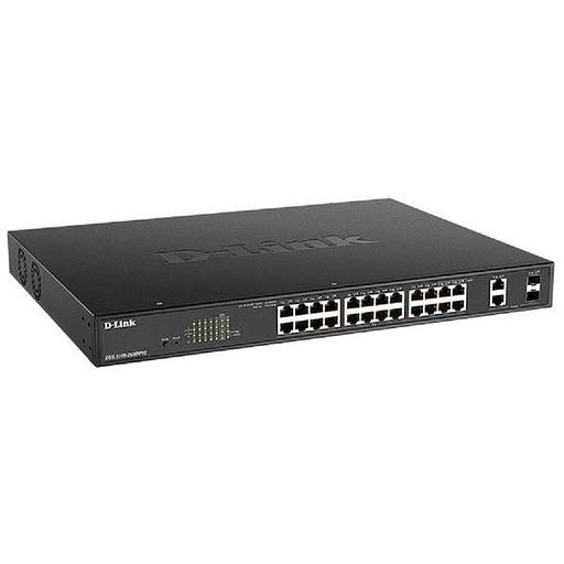 D-Link DGS-1100-26MPPV2/A3A Настраиваемый L2 коммутатор с 24 портами 10/100/1000Base-T и 2 комбо-портами 1000Base-T/SFP (порты 1-24 PoE 802.3af/at, порты 21-24 PoE 802.3bt, PoE-бюджет 525 Вт) фото 1