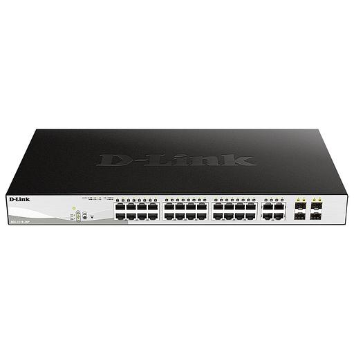 D-Link DGS-1210-28P/FL1A Управляемый L2 коммутатор с 24 портами 10/100/1000Base-T и 4 комбо-портами 100/1000Base-T/SFP (24 порта PoE 802.3af/at, РоЕ-бюджет 193 Вт) фото 1