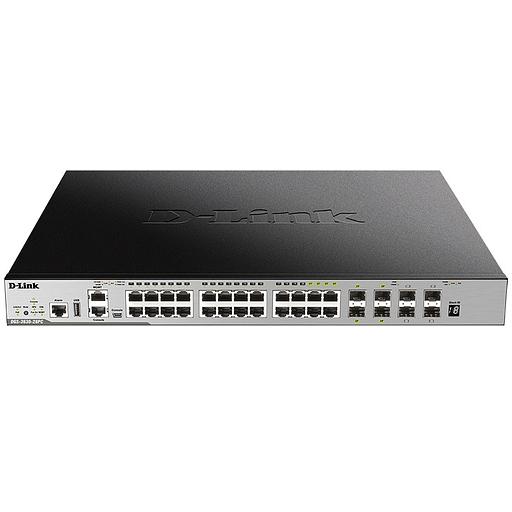D-Link DGS-3630-28PC/A2ASI Управляемый L3 PoE-коммутатор, стек, 20x1000Base-T, 4x10GBase-X SFP+, 4xCombo 1000Base-T/SFP, ПО SI фото 1