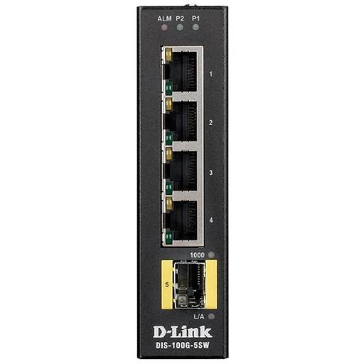 D-Link DIS-100G-5SW/A1A Промышленный неуправляемый коммутатор с 4 портами 10/100/1000Base-T, 1 портом 1000Base-X SFP, функцией энергосбережения и поддержкой QoS фото 1