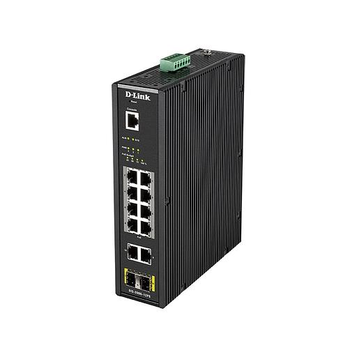 D-Link DIS-200G-12PS/A2A Промышленный управляемый коммутатор 2 уровня с 10 портами 10/100/1000Base-T и 2 портами 1000Base-X SFP (8 портов с поддержкой PoE 802.3af/802.3at (30 Вт), PoE-бюджет до 240Вт) фото 1