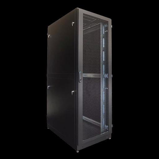 ЦМО Шкаф серверный напольный 48U (600 х 1000) дверь перфорированная, задние двойные перфорированные, цвет черный ШТК-М-48.6.10-48АА-9005 фото 1