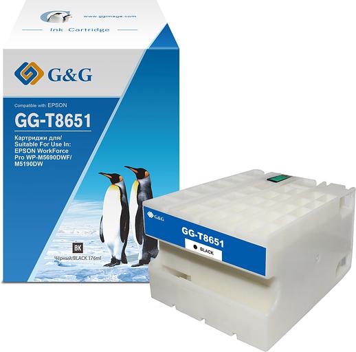 Картридж струйный G&G GG-C13T865140 T8651 черный (176мл) для Epson WorkForce Pro WF-M5690DWF/M5190DW фото 1