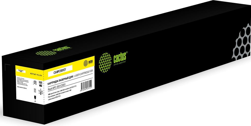 Картридж лазерный Cactus CS-MPC5501EY 842049 желтый (18000стр.) для Ricoh MPС 4501/C5501 фото 1