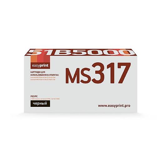 Easyprint 51B5000 Картридж совместимый для Lexmark MS317dn/417dn/517dn/617dn/MX317dn/417de/517de/617de (2500 стр.) чёрный, с чипом фото 1