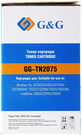 Картридж лазерный G&G GG-TN2075 черный (2500стр.) для Brother DCP-7010/7010R/7020/7025/7025R/FAX-2820/2825/2825R/2920/2920R/HL-2030/2030R/2040/2040R/2070N/2070/2070NR/MFC-7225/7225N/7420/7420R/7820/78 фото 2