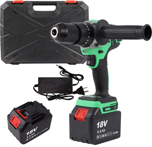 Дрель-шуруповерт аккумуляторная ударная Zitrek Green Impact 18V { 18В, Li-ion 2x6.0Ач }[063-4046] фото 1