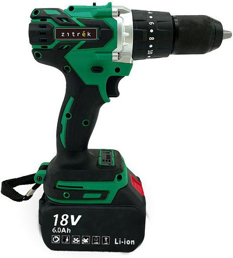 Дрель-шуруповерт аккумуляторная ударная Zitrek Green Impact 18V { 18В, Li-ion 2x6.0Ач }[063-4046] фото 4