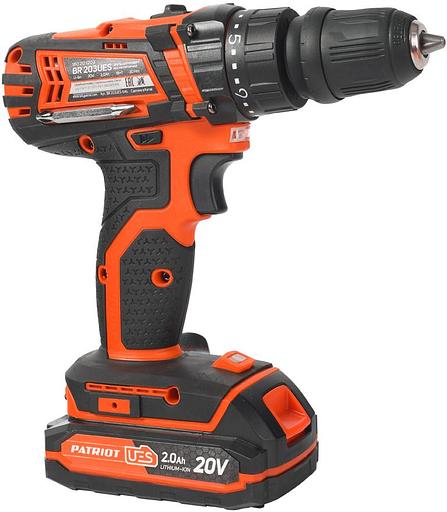 PATRIOT BR 203UES Дрель-шуруповерт [180201203] { 2 скор. две батареи Li-Ion, зарядка за 1 час, двусторонняя бита, кейс } фото 2