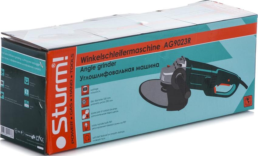 Sturm AG9023R Машина углошлифовальная Sturm,230мм,2100Вт, 6000об/мин,пов.рукоятка,плавн.пуск [AG9023R] фото 6