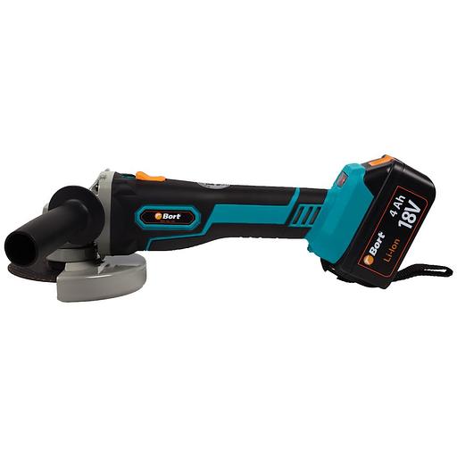 Bort Машина шлифовальная угловая аккумуляторная BWS-18Li-125 {18 В; Li-Ion; 3 Ач; 9000 об/мин; 22,5 мм; 1,7 кг; 4 Ач; батарей 2 шт; аксессуаров 5 шт; гарантия 2 г} [93722340] фото 6