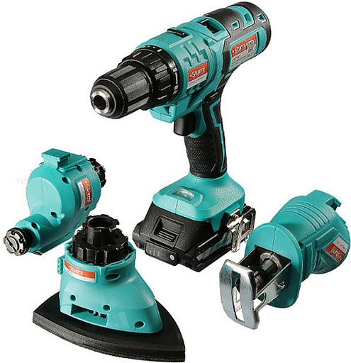 Sturm! CMT1802 Мультитул аккум Sturm! 18В,1BatterySystem, дрель,саб пила,реноватор, шлифмаш,2 акк,кейс [CMT1802] фото 1